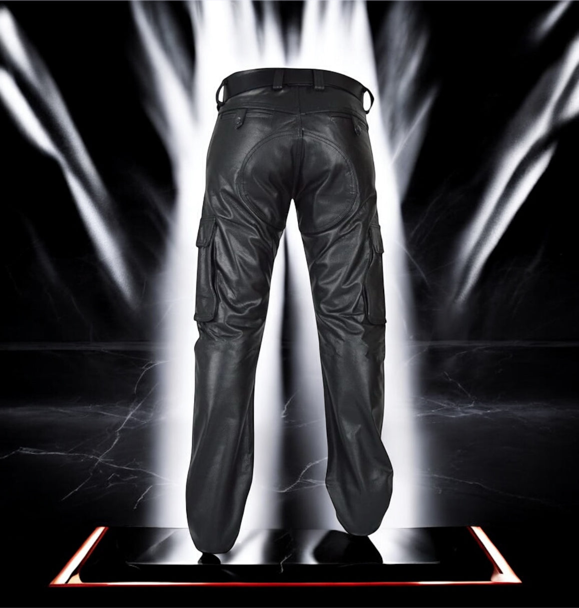 PA ens Faux Leather Pants Goth Retro Tapered Trousers