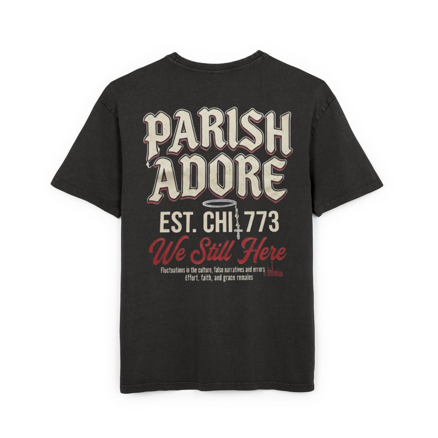 PA We Still Here Men's Acid Washed Heavy Oversize Tee