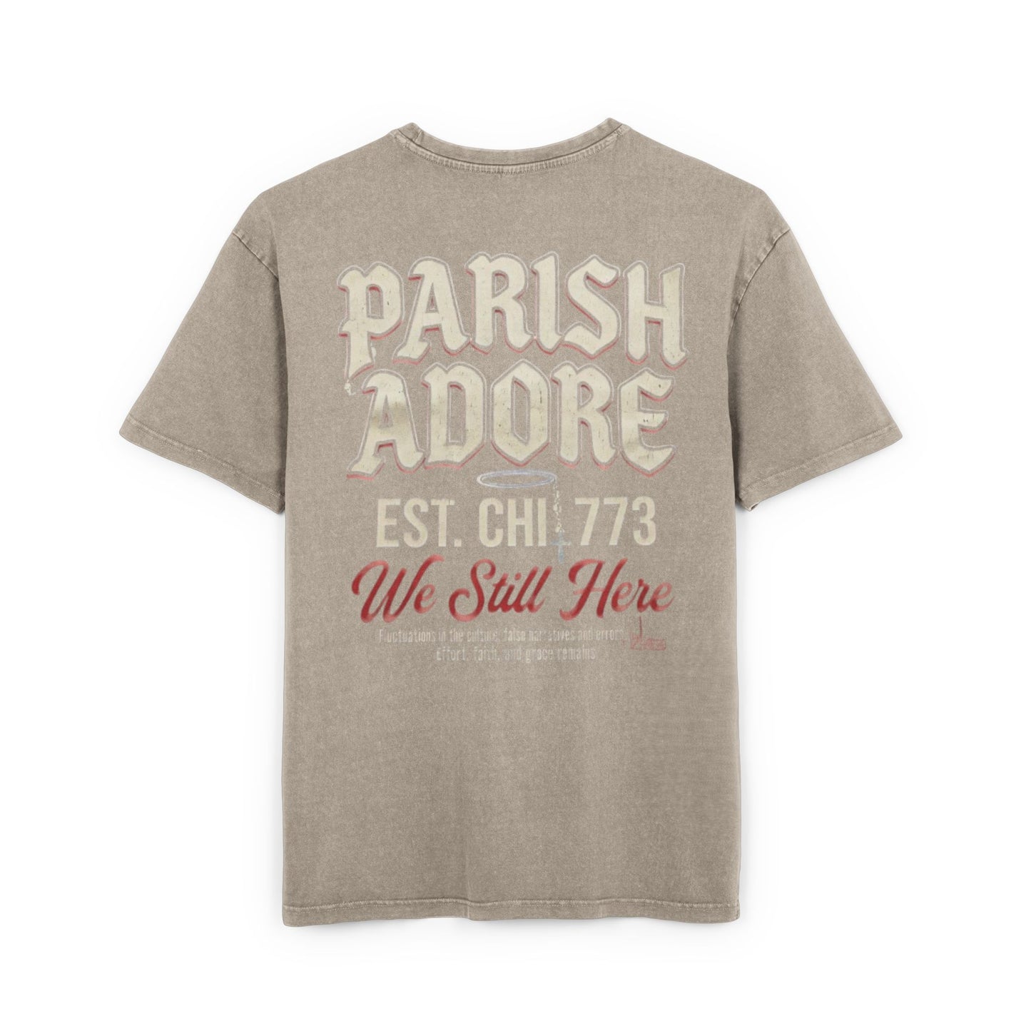 PA We Still Here Men's Acid Washed Heavy Oversize Tee