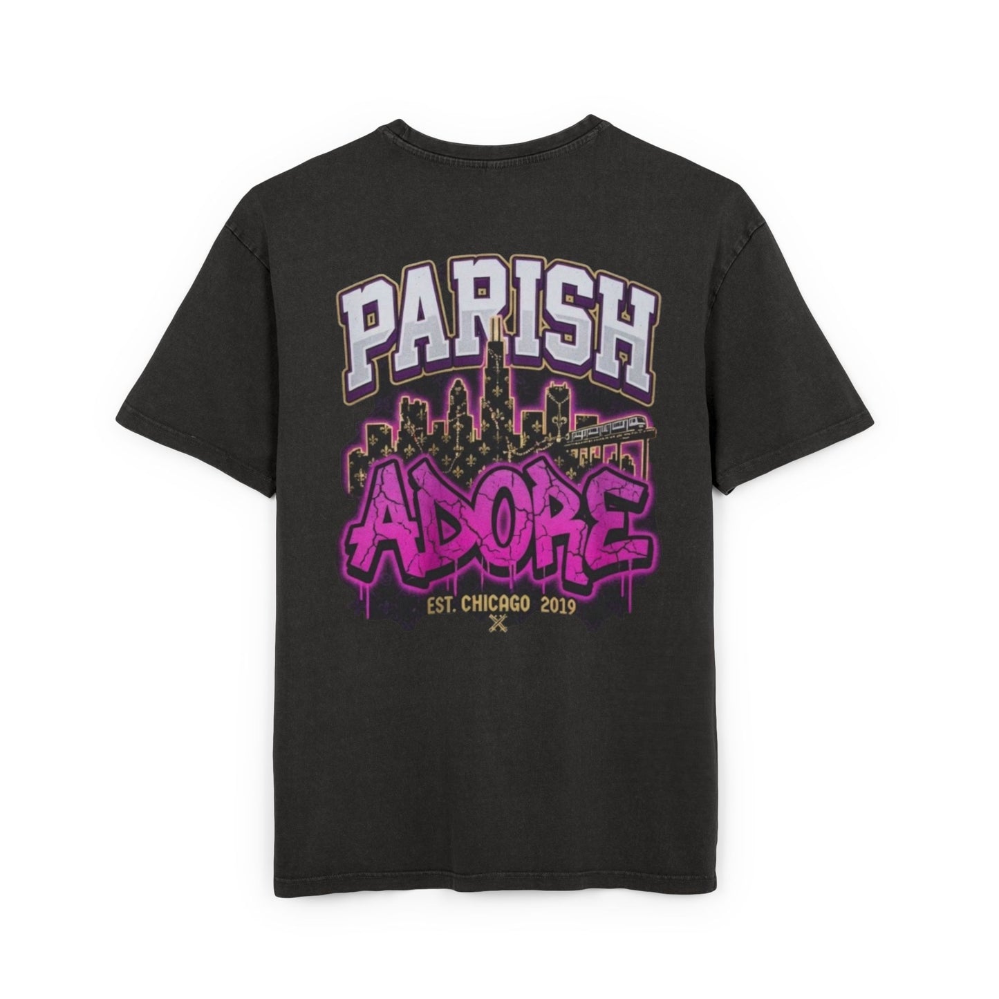 PA Purple Line Men's Acid Washed Heavy Oversize Tee