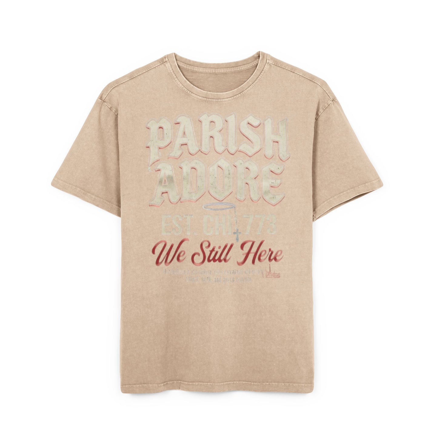 PA We Still Here Men's Acid Washed Heavy Oversize Tee