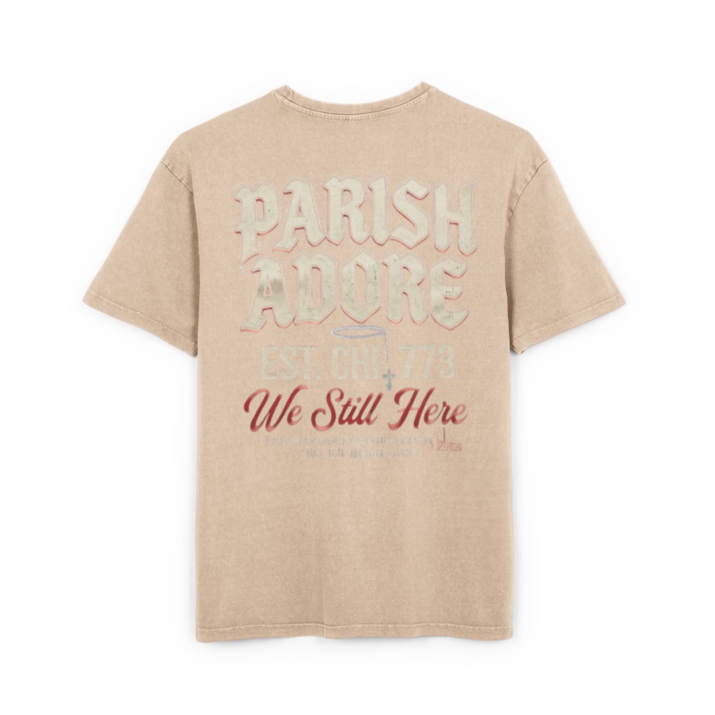 PA We Still Here Men's Acid Washed Heavy Oversize Tee