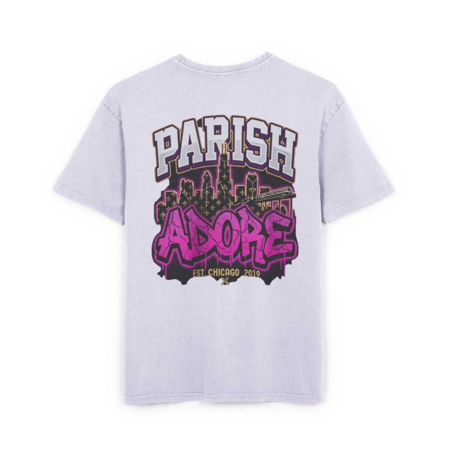 PA Purple Line Men's Acid Washed Heavy Oversize Tee