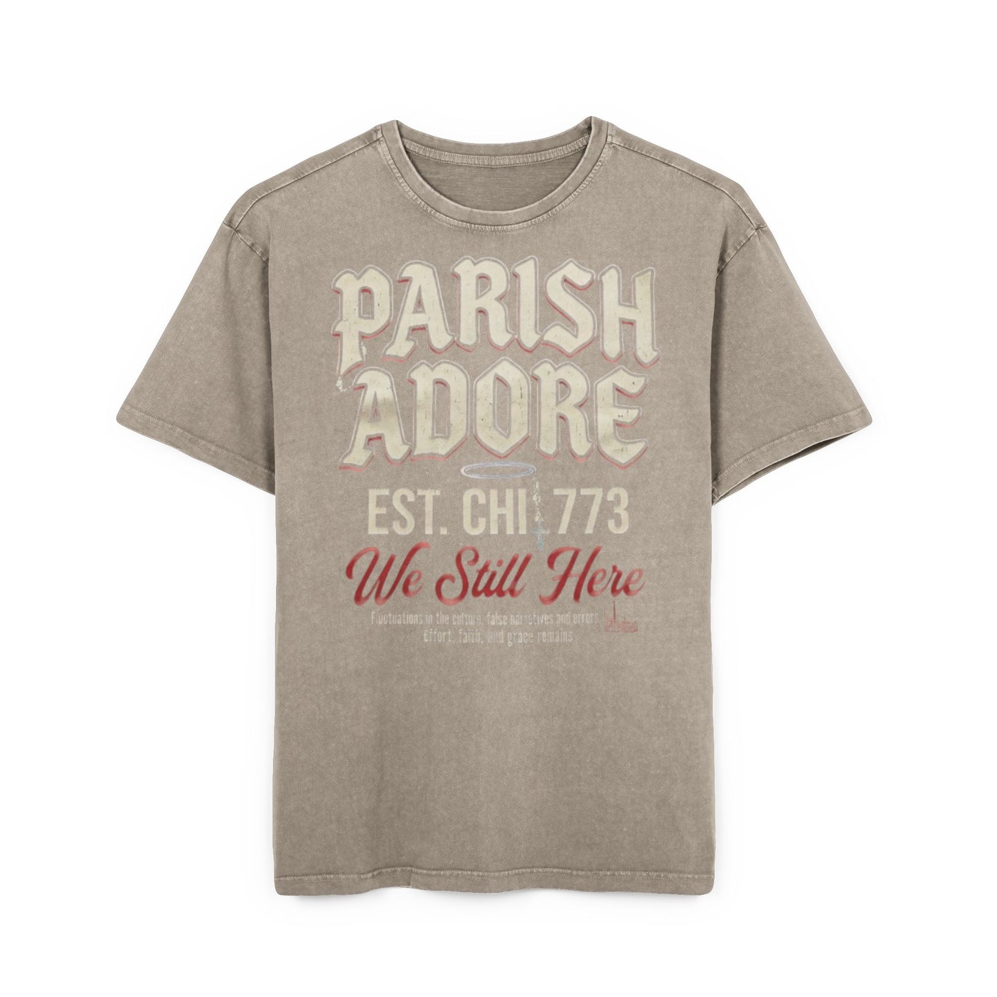 PA We Still Here Men's Acid Washed Heavy Oversize Tee