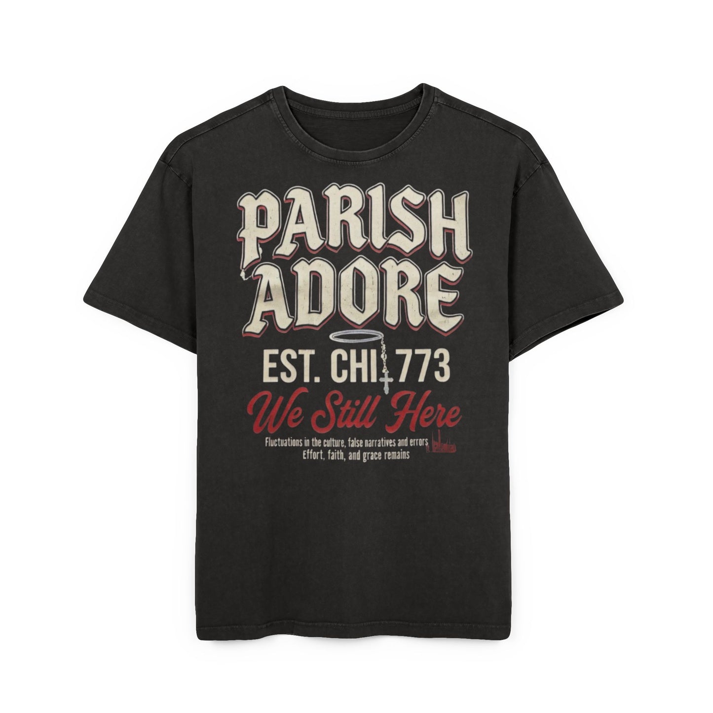 PA We Still Here Men's Acid Washed Heavy Oversize Tee
