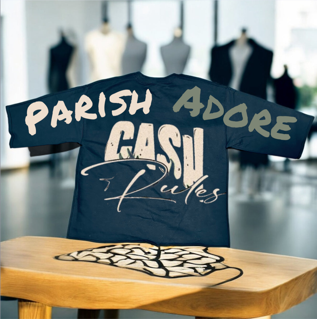 PA Luxury Cash Rules Mid Length Oversized Tee's