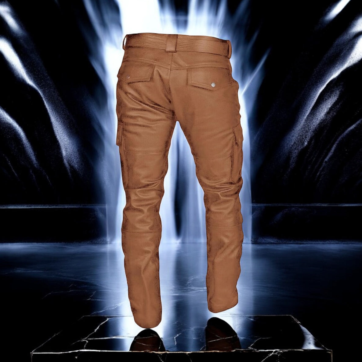 PA ens Faux Leather Pants Goth Retro Tapered Trousers