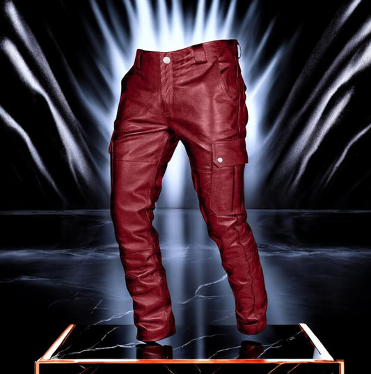 PA Faux Leather Pants Retro Goth Tapered Trousers