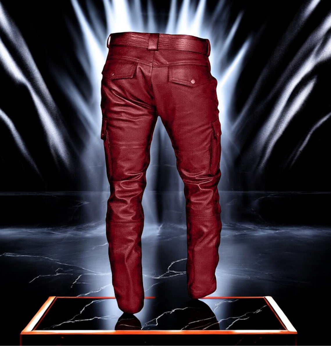 PA Faux Leather Pants Retro Goth Tapered Trousers