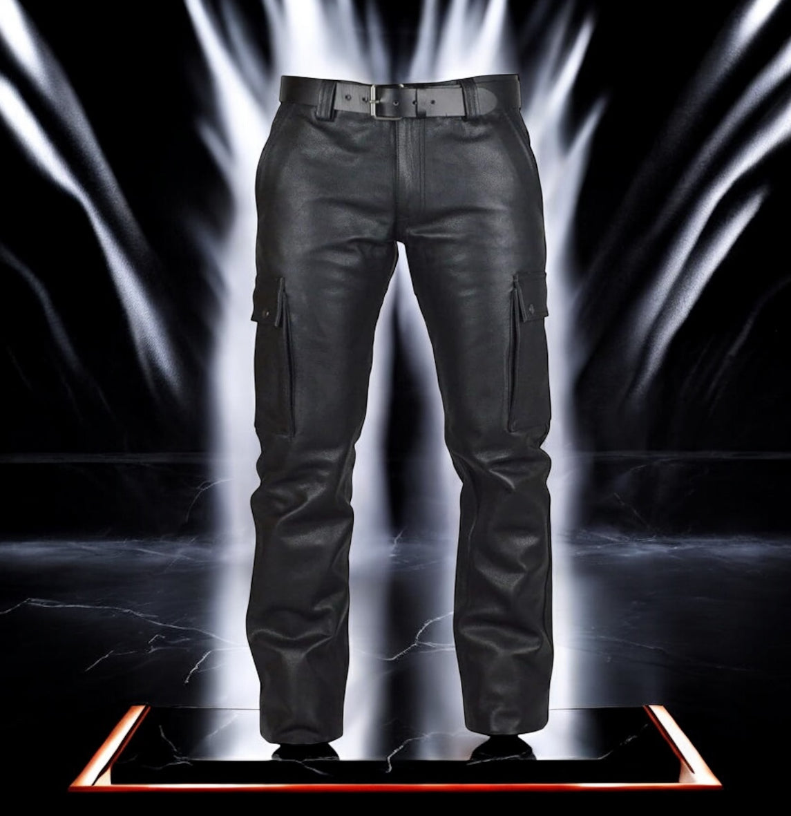 PA ens Faux Leather Pants Goth Retro Tapered Trousers