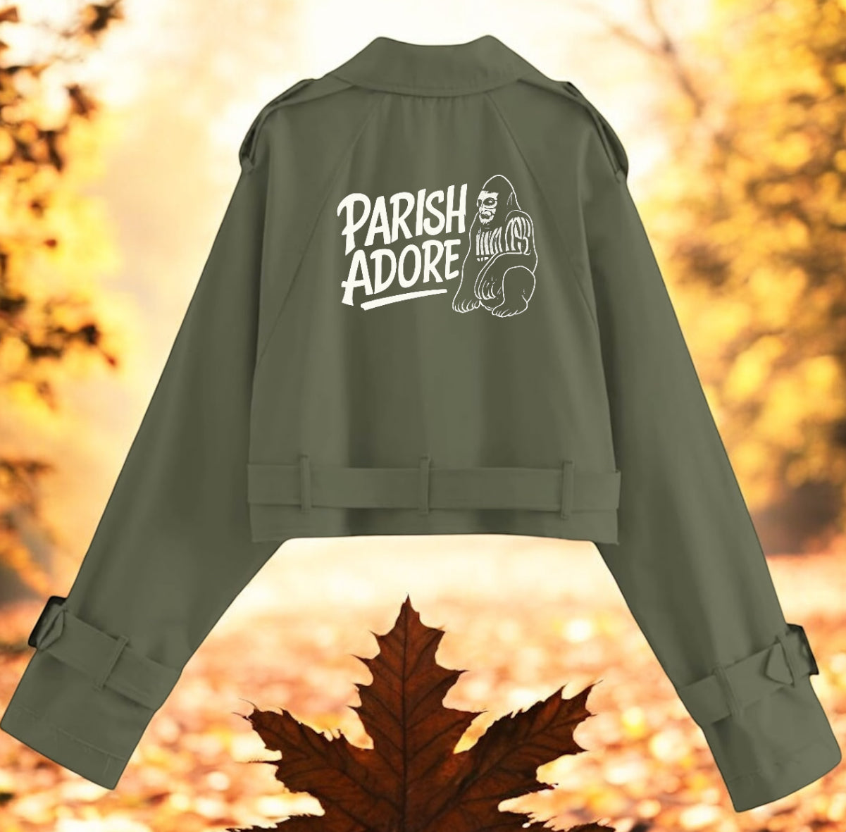 PA Cropped Trench Coat with Belt