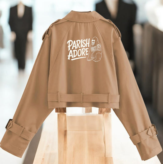 PA Cropped Trench Coat with Belt