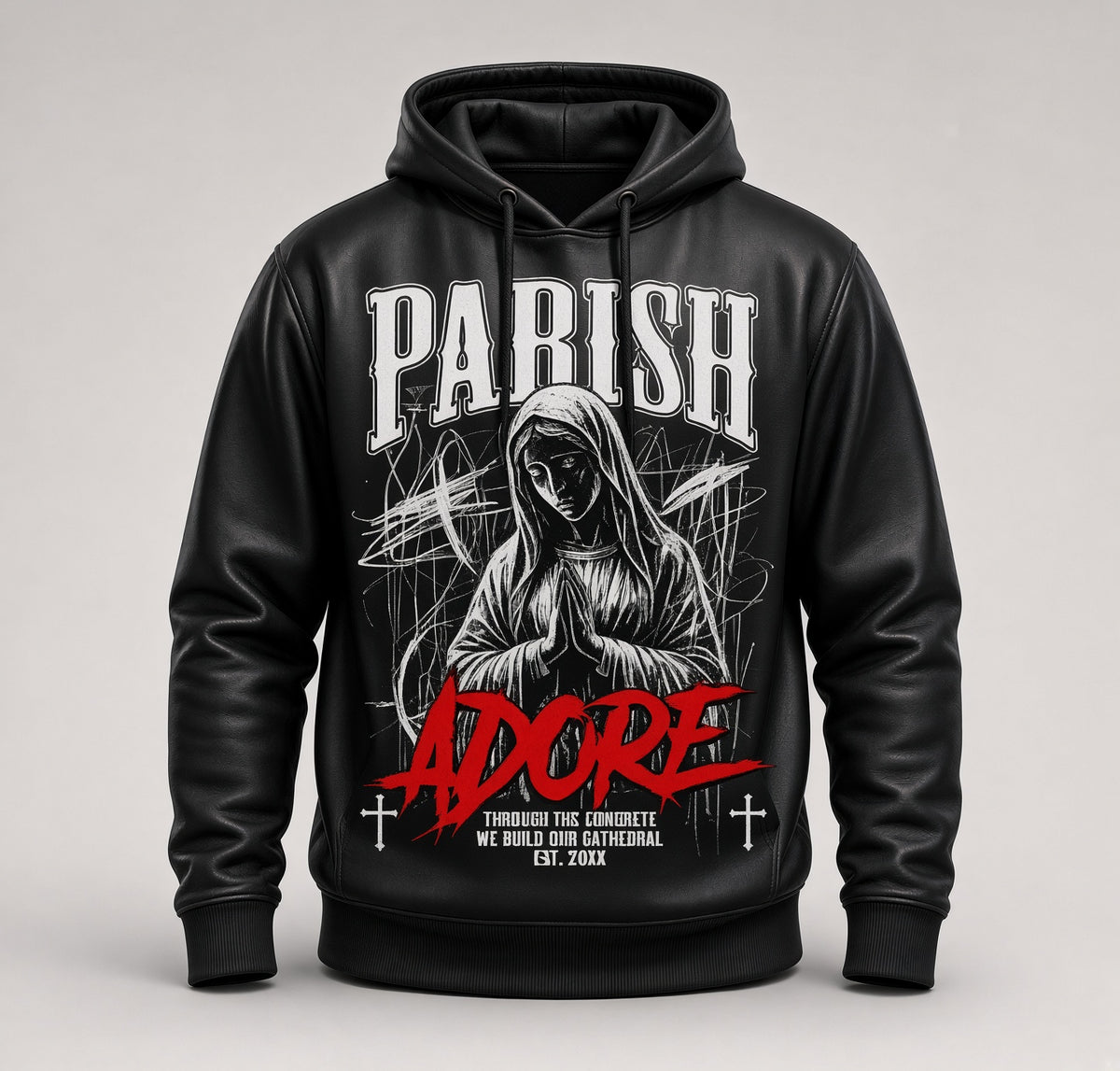 PA Prays Leather Hoodie