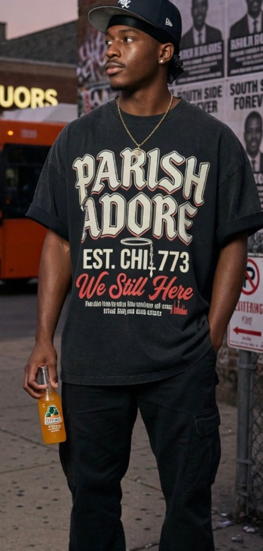 PA We Still Here Men's Acid Washed Heavy Oversize Tee