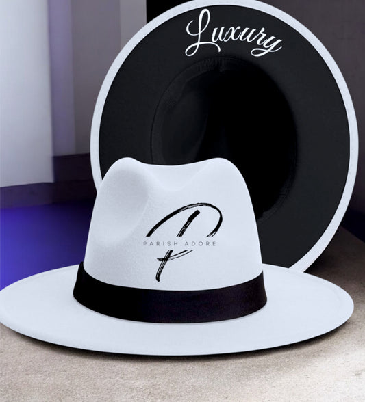 Black And White Wide Brim Fedora Hats
